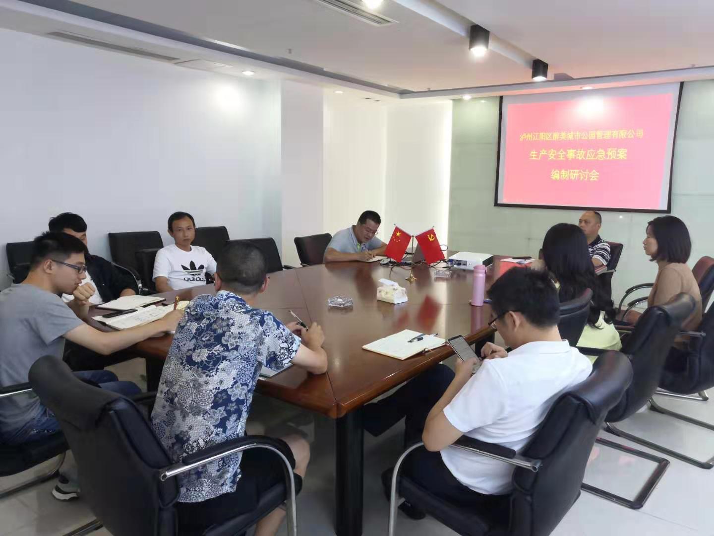 我公司组织召开泸州江阳区醉美城市公园管理有限公司生产安全事故应急预案编制研讨会